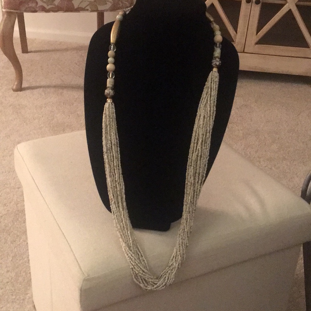 50” Chico’s Silver & Marcasite Bead Necklace